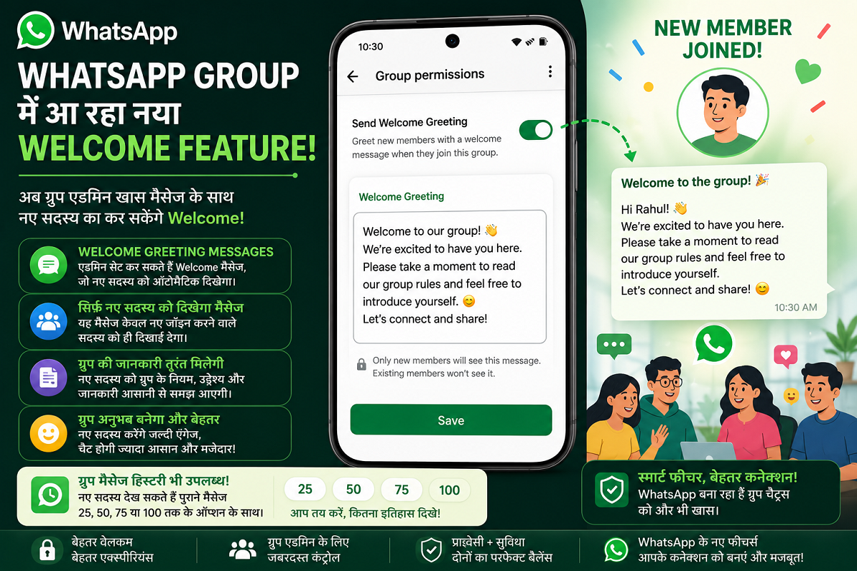 Greeted Automatically WhatsApp Testing New Welcome Message Feature for Groups to Greet New ...