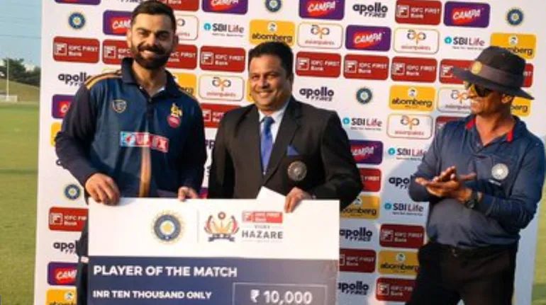Vijay Hazare Trophy 2025–26: Virat Kohli Named Player of the Match ...