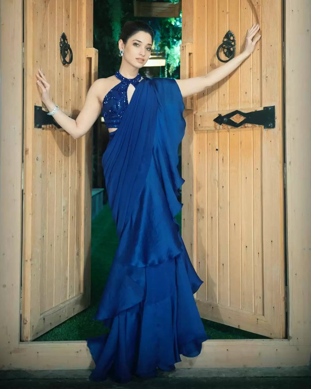  Photos: Tamannaah Bhatia Oozes Oomph In Bright Blue Dress, See Her Hot Looks