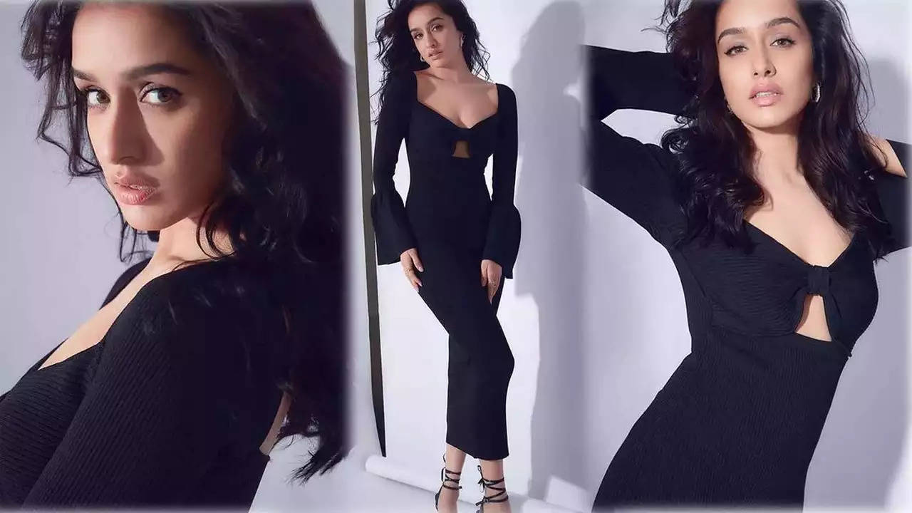 Photos: Shraddha Kapoor Is A Sight To Behold In Black Cutout Dress With Plunging Neckline, Check Pics